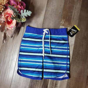 NWT Art Class Boy Blue Striped Board Shorts Swim Trunks Size 5